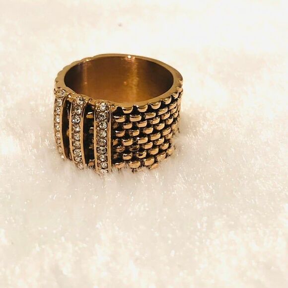 Emma Skye (DMSK) Rose Tone Crystal Band Ring - Picture 1 of 12